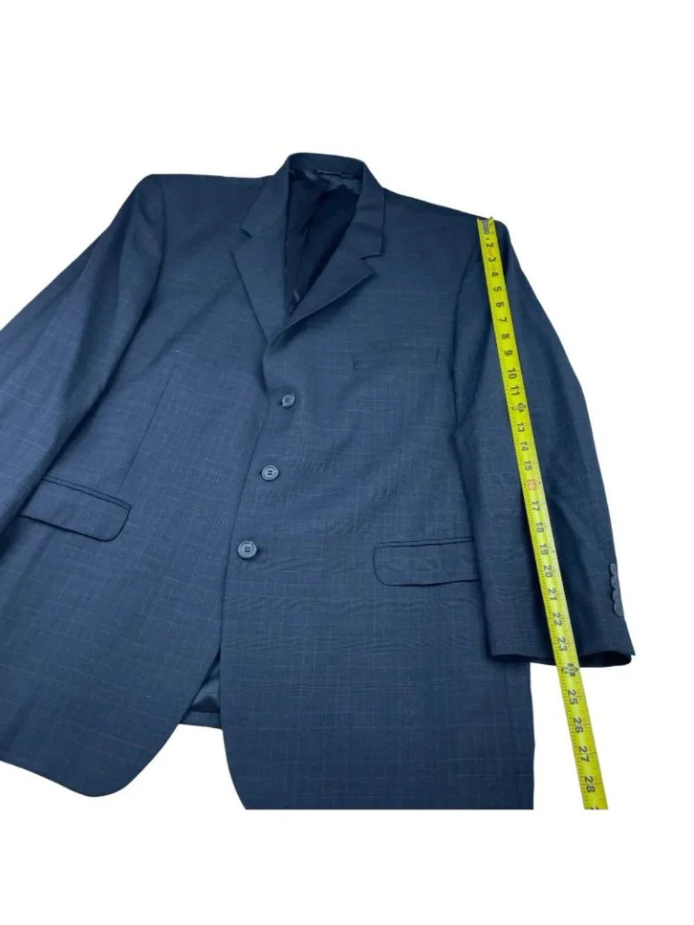 Stafford Men's 100% Wool 3-Button Suit Gray Plaid • 46R | 38x30